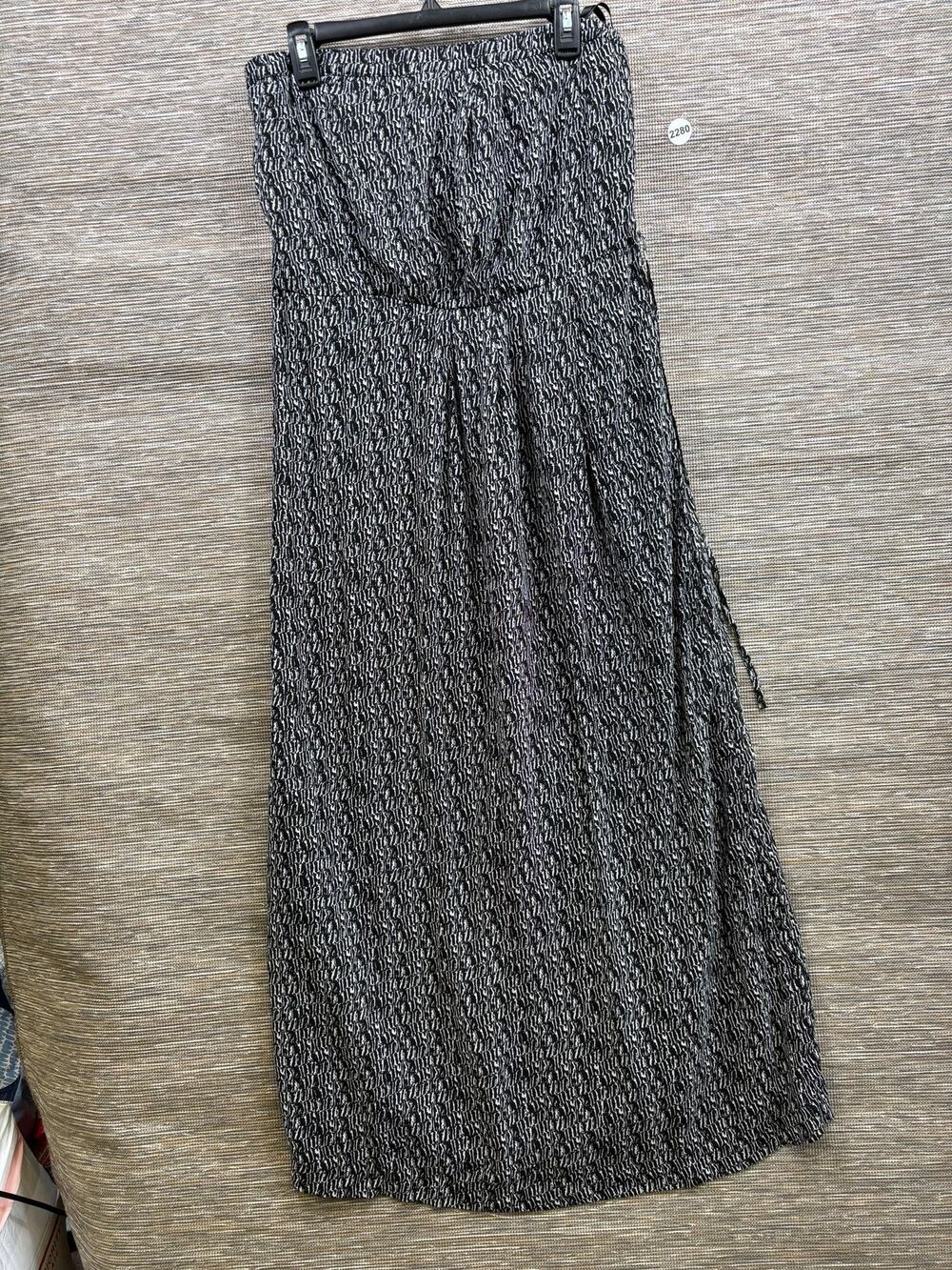 Gap Sundress Womens M Black Striped V Neck Maxi Lined Travel Casual Summer